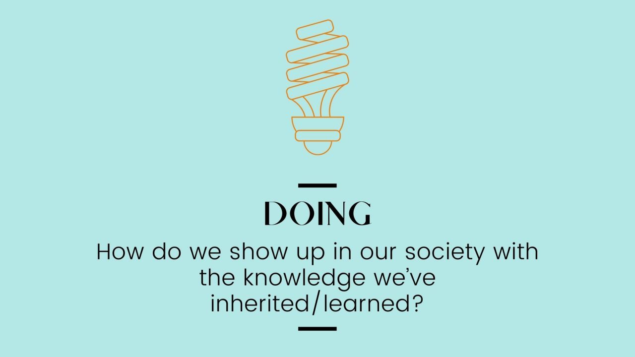 Prompt: How do we show up in our society with the knowledge we've inherited and learned?