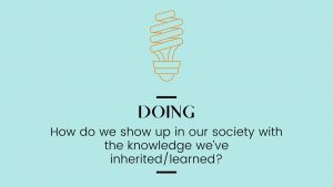 Prompt: How do we show up in our society with the knowledge we've inherited and learned?
